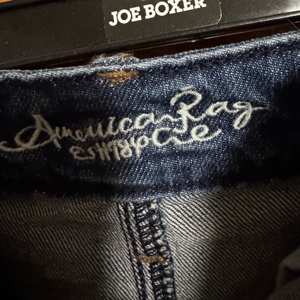 American Rag Jean Ripped Blue Shorts - Picture 5 of 6